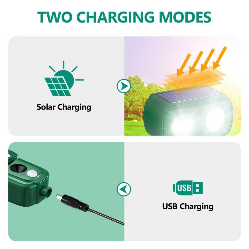 Ultrasonic Animal Repellent Outdoor, Solar Power Cat Raccoon Deer Repeller, Rabbit Snake Control with Motion Sensor and Flash Light, Waterproof Squirrel Skunk Deterrent for Yard Farm Garden 🍁 All In One Marketplace Canada