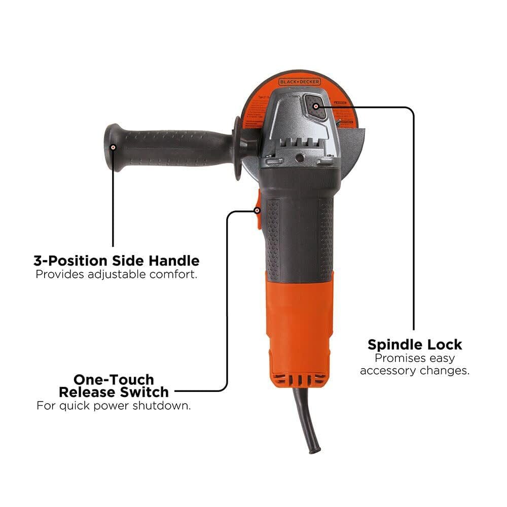 BLACK+DECKER Angle Grinder Tool, 4-1/2-Inch, 6.0 - Amp (BDEG400) 🍁 All In One Marketplace Canada
