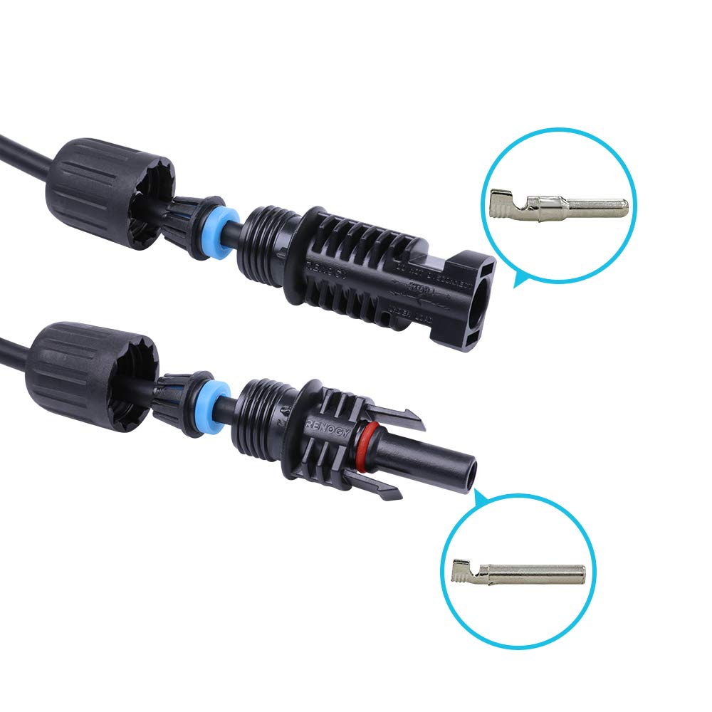 Renogy 20FT 12AWG Solar Panel Extension Cable with Female and Male Connectors, 20Ft. 12AWG, 1 Pair 20' 12 Gauge Red and Black 🍁 All In One Marketplace Canada