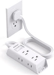 Travel Essentials - Flat Plug Power Bar, Addtam 5 ft Ultra Flat Extension Cord with 6 Outlets Extender, Multi Plug Outlet with No Surge Protector for Cruise Ship, Dorm Room, Home and Office Essentials 🍁 All In One Marketplace Canada