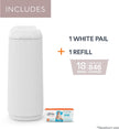 Diaper Genie Essence Pail, White with 18 Easy Roll Refill Bags 🍁 All In One Marketplace Canada