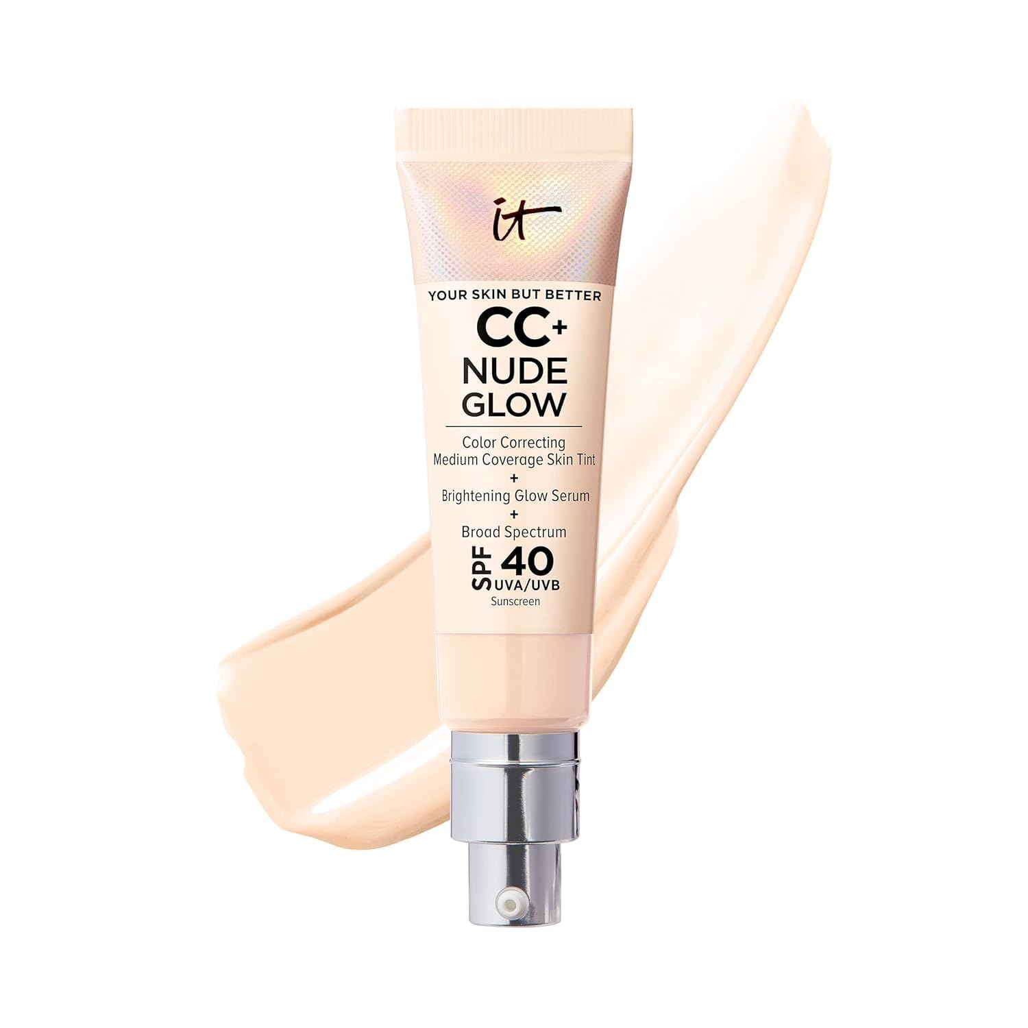 IT Cosmetics CC+ Nude Glow Lightweight Foundation + Glow Serum with SPF 40 - With Niacinamide, Hyaluronic Acid & Green Tea Extract - Fair Light - 1.08 fl oz 🍁 All In One Marketplace Canada