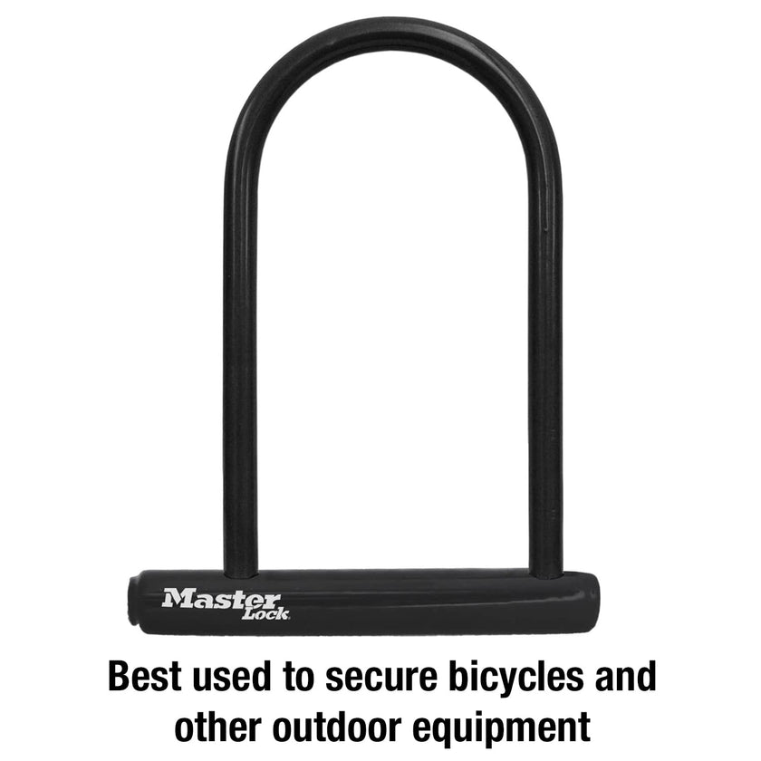 Master Lock Black Bike Lock with Key, Standard Size U-Lock for Bicycles and Other Outdoor Equipment, Anti-Theft Lock for Bikes, 8320D 🍁 All In One Marketplace Canada