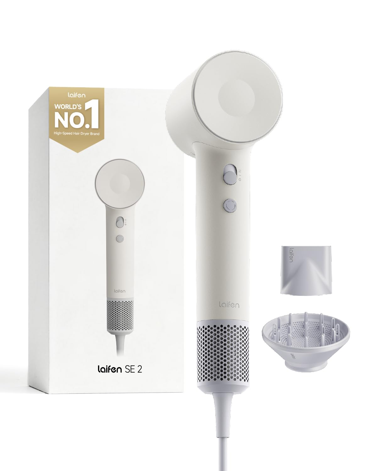 Laifen Hair Dryer SE 2, 200 Million Negative Ionic Blow Dryer with Child Mode and 108,000 RPM Brushless Motor, 1400W Powerful Fast Drying High-Speed Low Noise Hairdryer with Magnetic Attachments, HD130 🍁 All In One Marketplace Canada