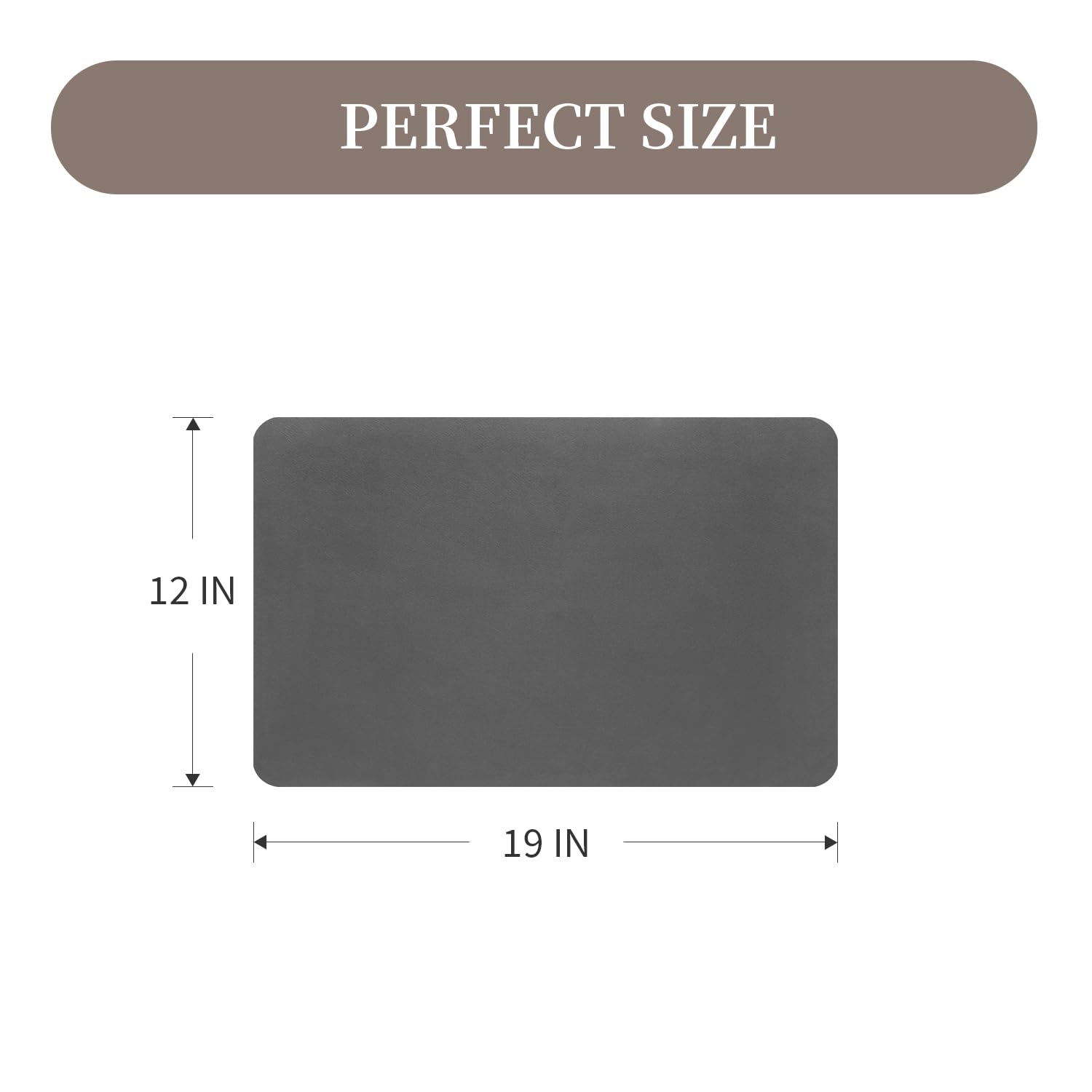 MontVoo-Absorbent Dish Drying Mat-Kitchen Counter Rubber Backed Water Absorbing Drying Mat-Hide Stain Under Dish Mat Quick Dry Coffee Mat-Dark Grey 12''x19'' 🍁 All In One Marketplace Canada