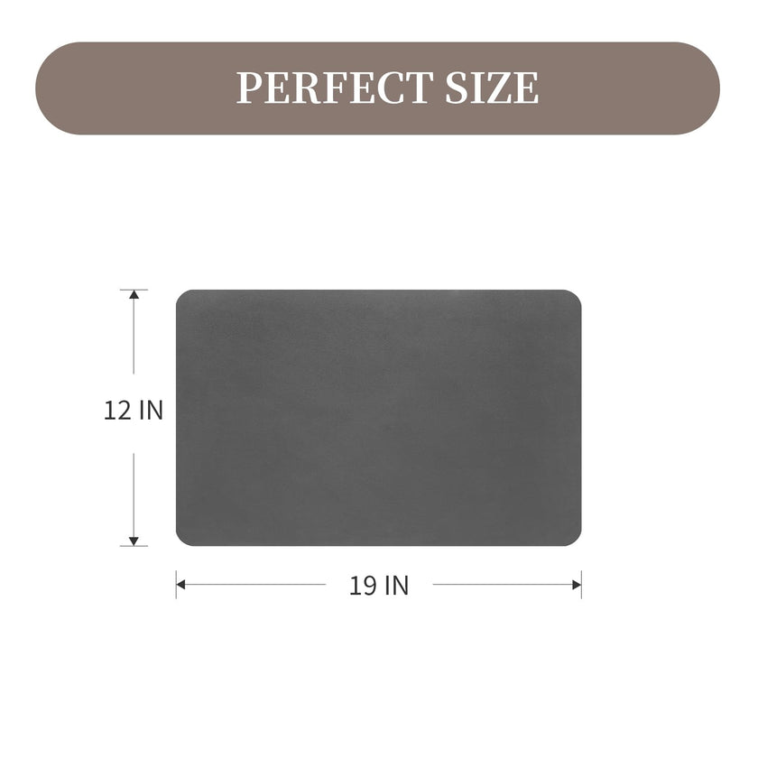 MontVoo-Absorbent Dish Drying Mat-Kitchen Counter Rubber Backed Water Absorbing Drying Mat-Hide Stain Under Dish Mat Quick Dry Coffee Mat-Dark Grey 12''x19'' 🍁 All In One Marketplace Canada