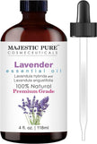 Majestic Pure Lavender Essential Oil - Huge 118 ml - 100% Pure and Natural Oil for Soap Making Scent- Premium Grade with Glass Dropper 🍁 All In One Marketplace Canada