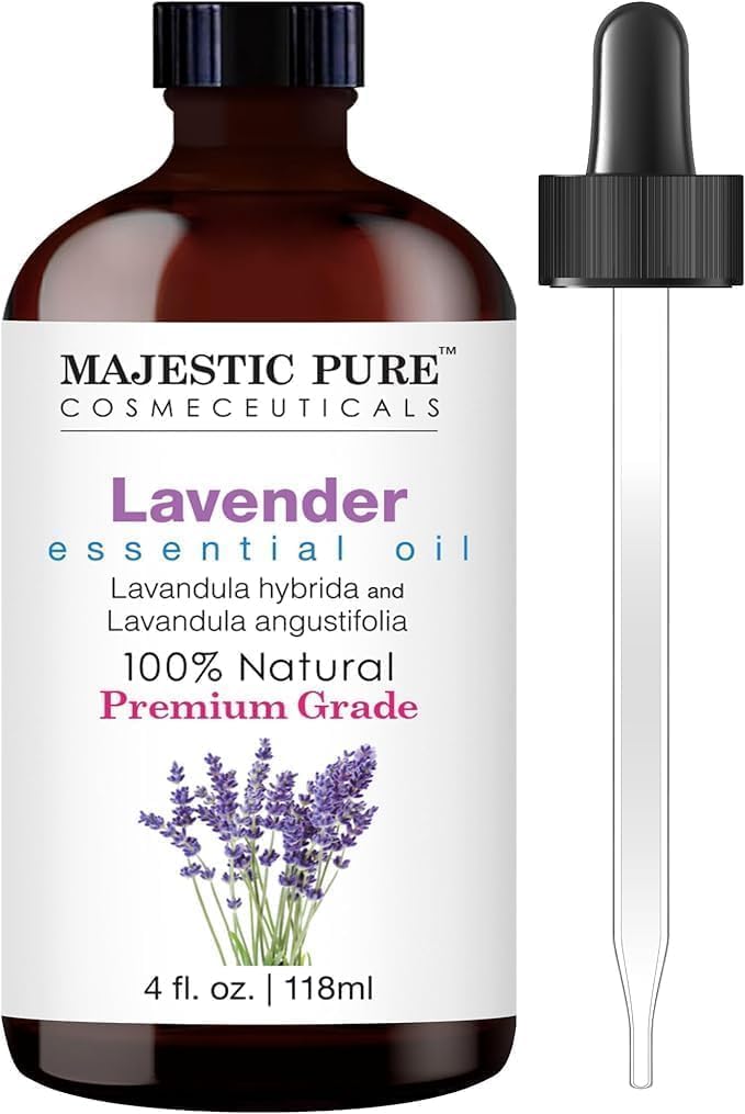 Majestic Pure Lavender Essential Oil - Huge 118 ml - 100% Pure and Natural Oil for Soap Making Scent- Premium Grade with Glass Dropper 🍁 All In One Marketplace Canada