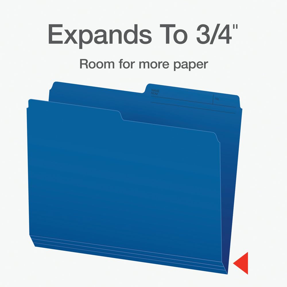 Pendaflex File Folders, Blue Colour File Organizers, 1/2 Cut Tab, Letter Size, Durable Paper Stock, 100/Box, Ideal for Office, Home, and School Filing Needs 🍁 All In One Marketplace Canada
