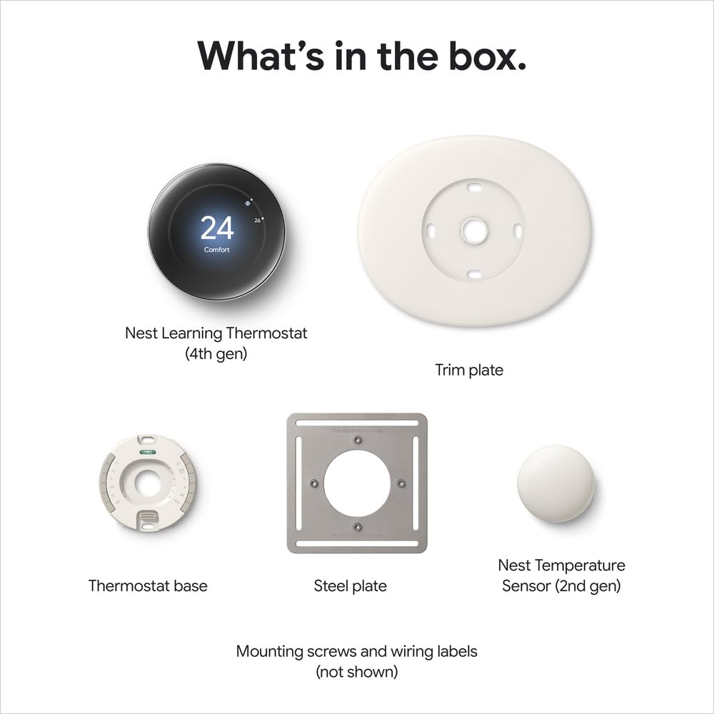 Google Nest Learning Thermostat (4th Gen) with Temp Sensor - Obsidian 🍁 All In One Marketplace Canada