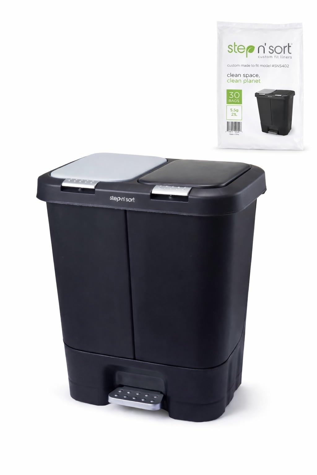 Step N’ Sort 40L Dual Compartment Recycling Bin – Slim Kitchen Waste & Recycling System (2 × 20L) 🍁 All In One Marketplace Canada