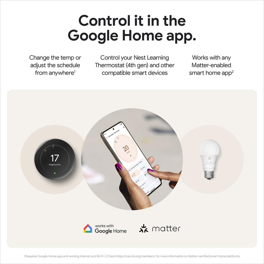 Google Nest Learning Thermostat (4th Gen) with Temp Sensor - Obsidian 🍁 All In One Marketplace Canada