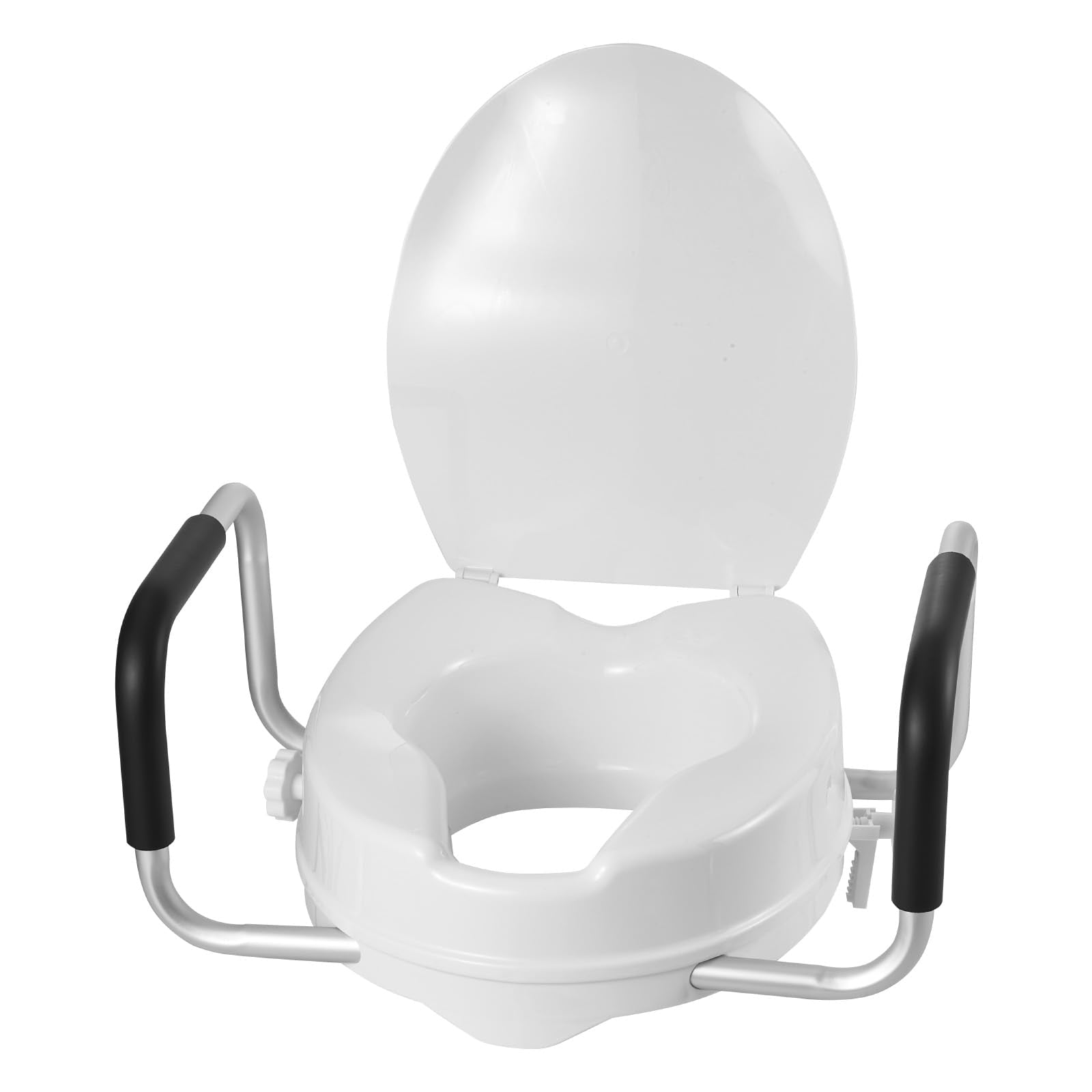 VEVOR Raised Toilet Seat with Arms, 300 lbs Load Capacity, 4-Inch Lift Height, Widened Commode Elevated Toilet Seat Riser with Padded Handles for Seniors, Elderly, Handicap, Disabled, and Adults Use 🍁 All In One Marketplace Canada