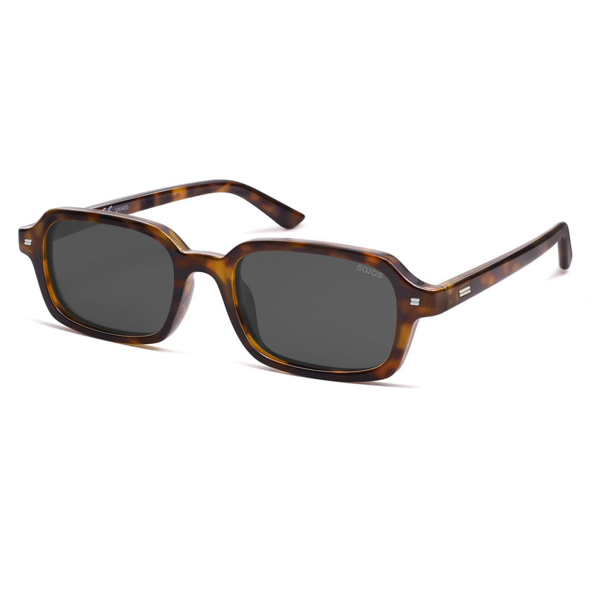SOJOS Trendy Rectangle Polarized Sunglasses Womens Mens, Small Retro Fashion Thin Slim Square Sunnies SJ2610, Brown Tortoise/Grey 🍁 All In One Marketplace Canada