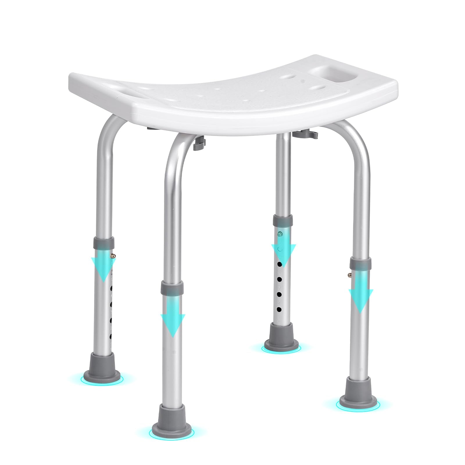 VEVOR Shower Chair, Adjustable Height Shower Stool with Built-in Handles, Shower Seat for Inside Shower or Tub, Non-Slip Bench Bathtub Stool Seat for Elderly Disabled Handicap, 158.8 kg Capacity 🍁 All In One Marketplace Canada