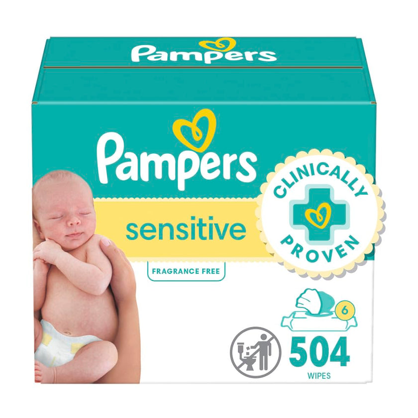 Pampers Sensitive Baby Wipes, Clinically Proven, Water Based, Hypoallergenic and Unscented Baby Wipes, 504 Baby Wipes Total (6X Flip-Top Packs) 🍁 All In One Marketplace Canada