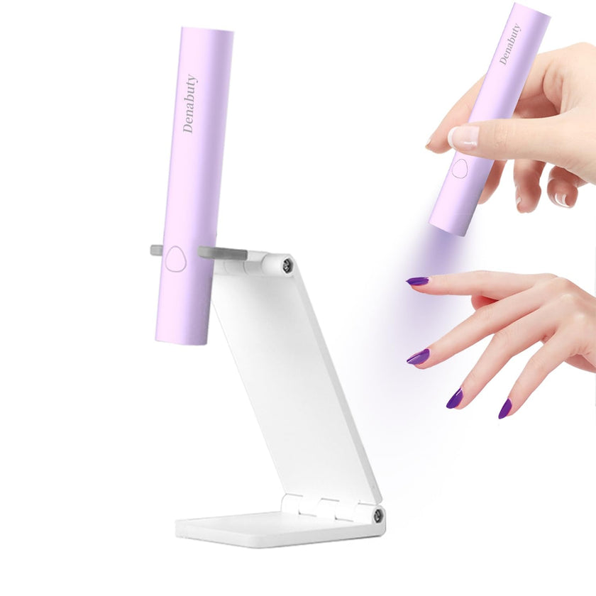 UV Light for Gel Nails, Denabuty Mini U V LED Nail Lamp Handheld with Stand, Portable Nail Dryer Rechargeable USB Cordless, Nail Light with 2 Timers for Fast Drying, Violet 🍁 All In One Marketplace Canada