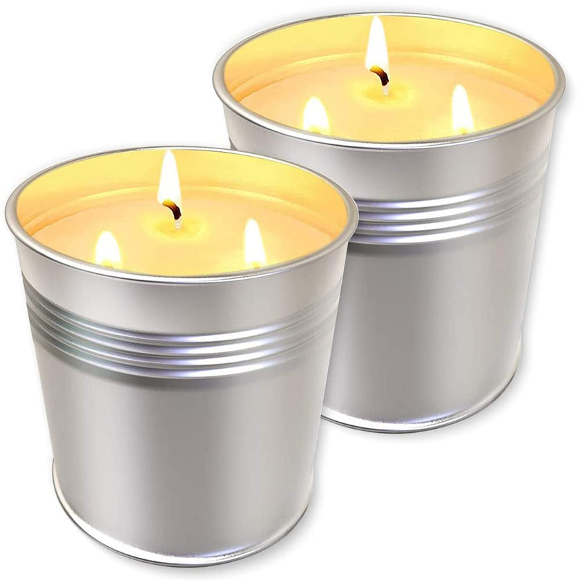 Topsics 40 OZ Citronella Candles Outdoor Indoor 2 x 20 oz, Large Citronella Candles Outdoor for Patio/Home/Garden, 3 Wicks Citronella Candles 100% Natural Soy Wax Candles(2 Pack) 🍁 All In One Marketplace Canada