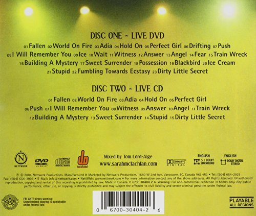 Sarah Mclachlan / Afterglow Live (CD/DVD) - CD (Used)