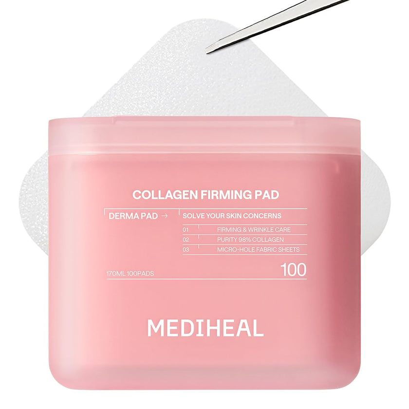 MEDIHEAL Collagen Firming Toner Pad – Korean Skincare, 98% Vegan Collagen with Retinol & 7 Peptides, Firming, Plumping & Wrinkle Care, Micro-Hole Fabric, 100 Pads 🍁 All In One Marketplace Canada