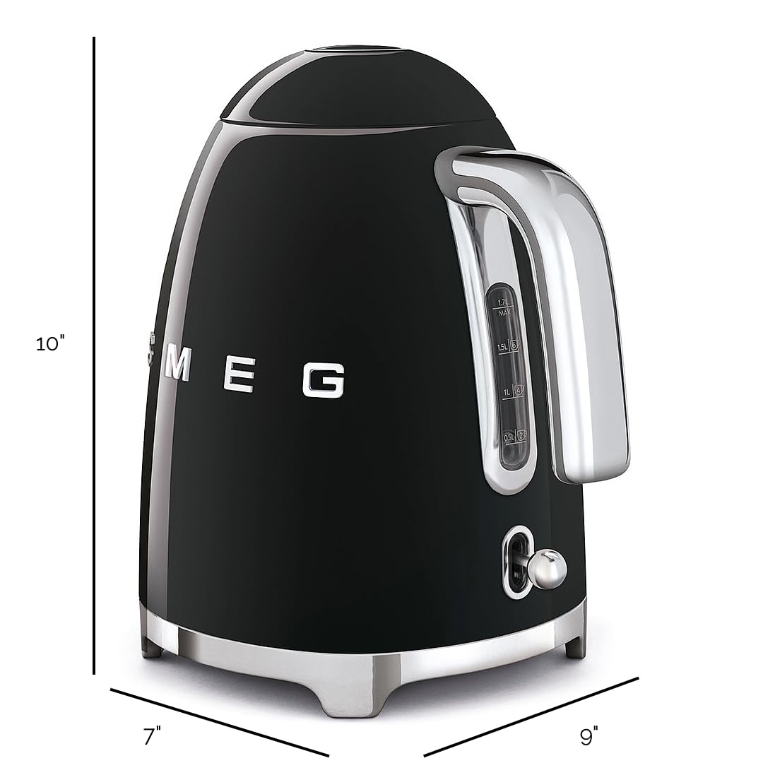 Smeg 50's Retro Style Kettle, 1.7L, 7 Cups, Automatic Shut Off, Black, KLF03BLUS 🍁 All In One Marketplace Canada