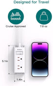 Travel Essentials - Flat Plug Power Bar, Addtam 5 ft Ultra Flat Extension Cord with 6 Outlets Extender, Multi Plug Outlet with No Surge Protector for Cruise Ship, Dorm Room, Home and Office Essentials 🍁 All In One Marketplace Canada