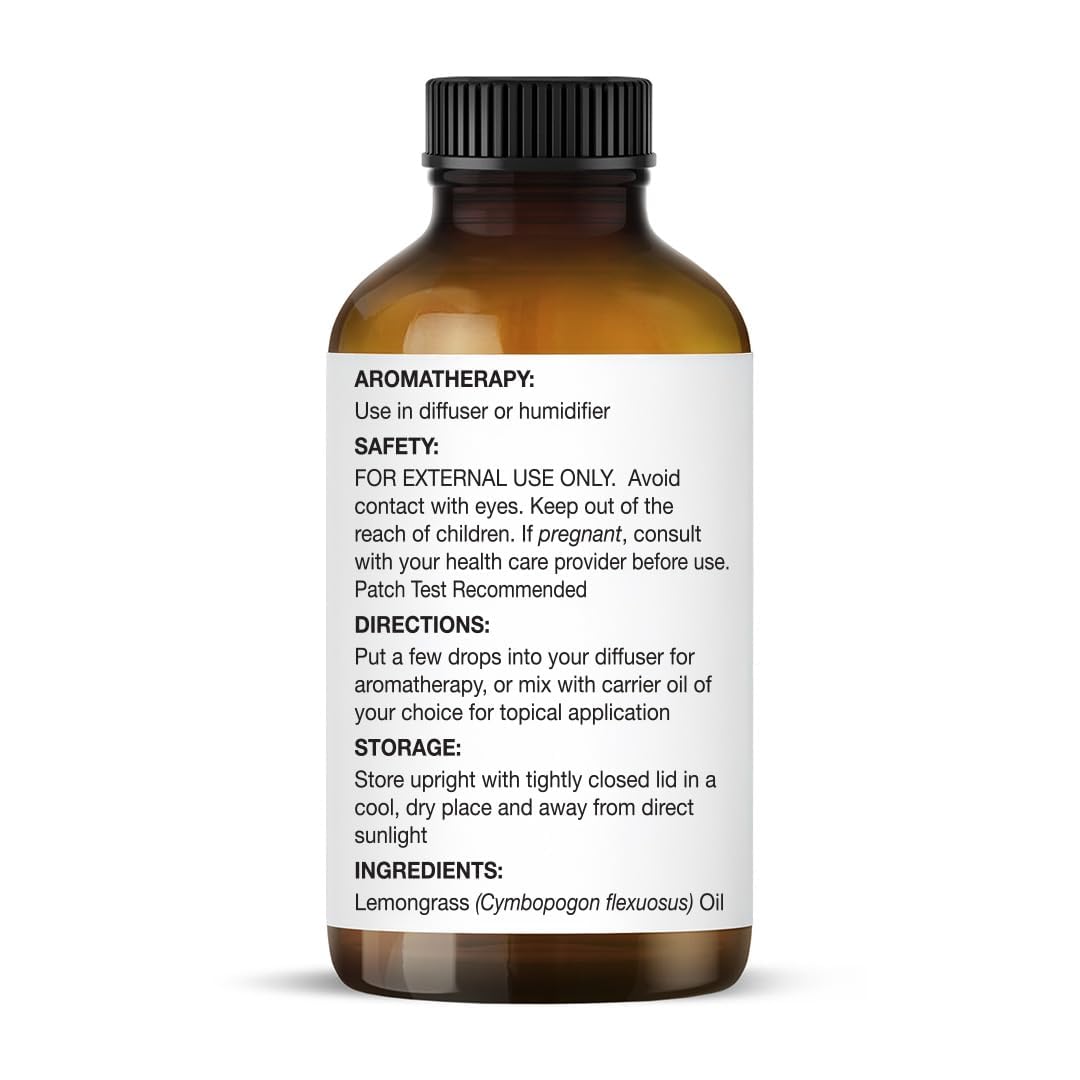 Majestic Pure Lemongrass Essential Oil - Huge 118 ml - 100% Pure and Natural Oil for Soap Making Scent- Premium Grade with Glass Dropper 🍁 All In One Marketplace Canada