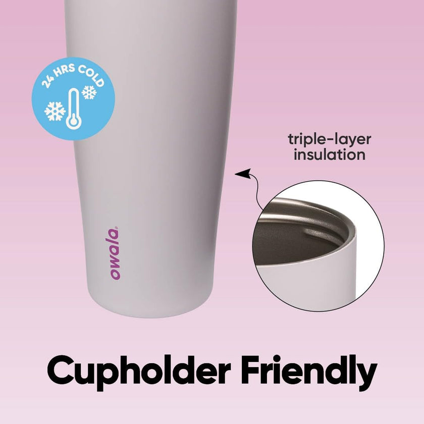 Owala FreeSip Tumbler Insulated Stainless Steel Water Bottle with Built-in Straw and Side Handle, for Travel, Work, School, and Sports, 40oz, BPA Free, Leak Proof, Dreamy Field 🍁 All In One Marketplace Canada