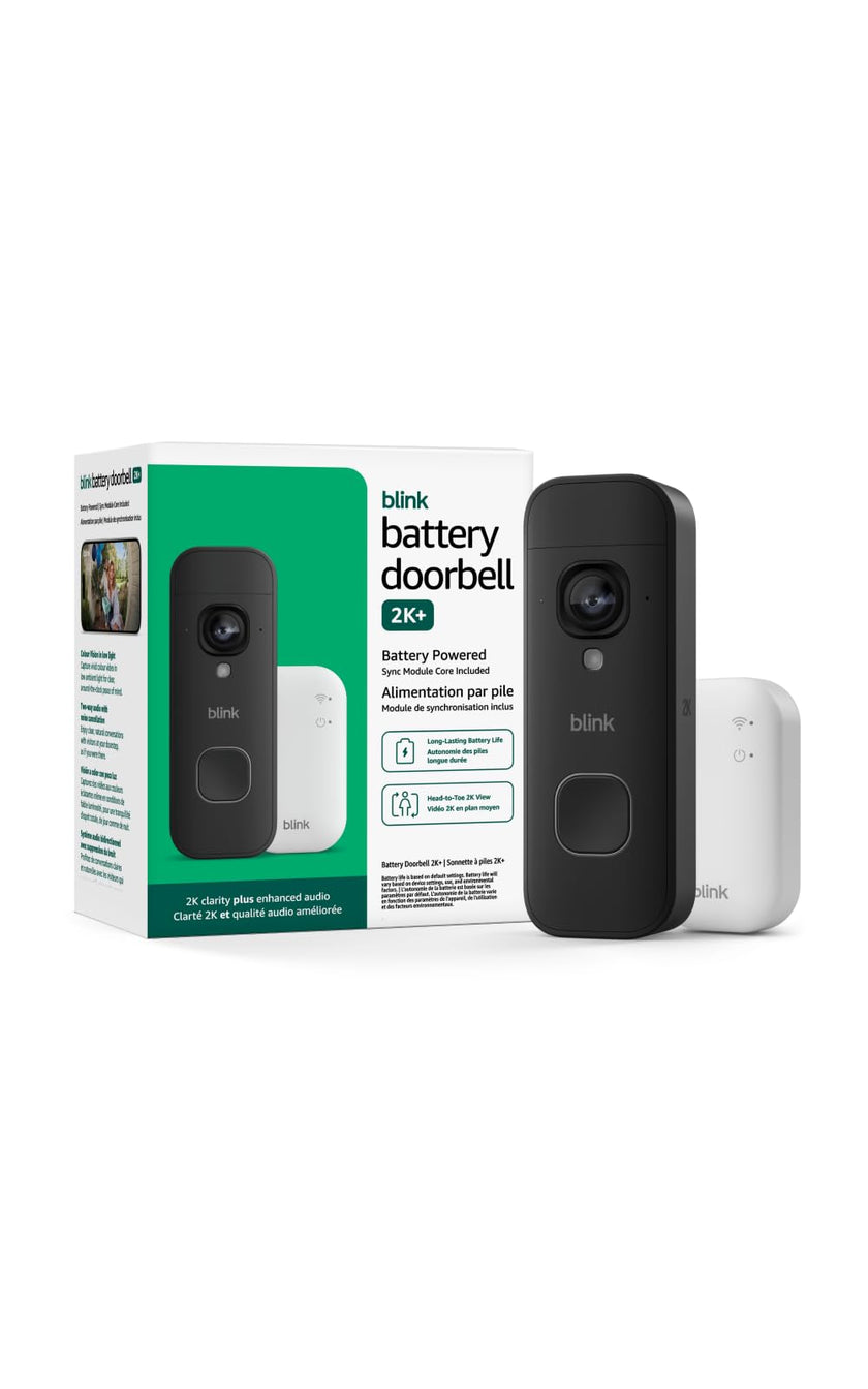 Blink Battery Doorbell 2K+ (newest model) — Wireless video doorbell, 2K video resolution, enhanced audio. Sync Module Core included – System (Black) 🍁 All In One Marketplace Canada