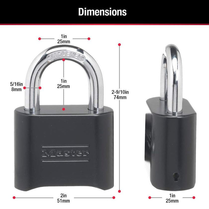 Master Lock Black Combination Padlock, Set Your Own Combo Lock, Weather Resistant Indoor and Outdoor Padlocks with Code for Gym Locker, Gate, Shed, 2 Pack, 178EC2 🍁 All In One Marketplace Canada