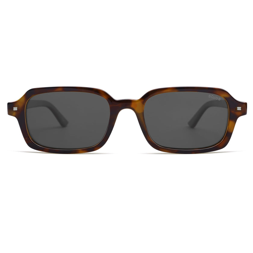 SOJOS Trendy Rectangle Polarized Sunglasses Womens Mens, Small Retro Fashion Thin Slim Square Sunnies SJ2610, Brown Tortoise/Grey 🍁 All In One Marketplace Canada
