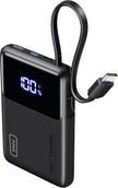 INIU 45W Power Bank, Slimmest 10000mAh Portable Charger with Built in USB C Cable, Fast Charging USB C in&Out Battery Pack, Travel External Phone Charger for iPhone 17 16 15 Samsung S25 S24 iPad etc 🍁 All In One Marketplace Canada