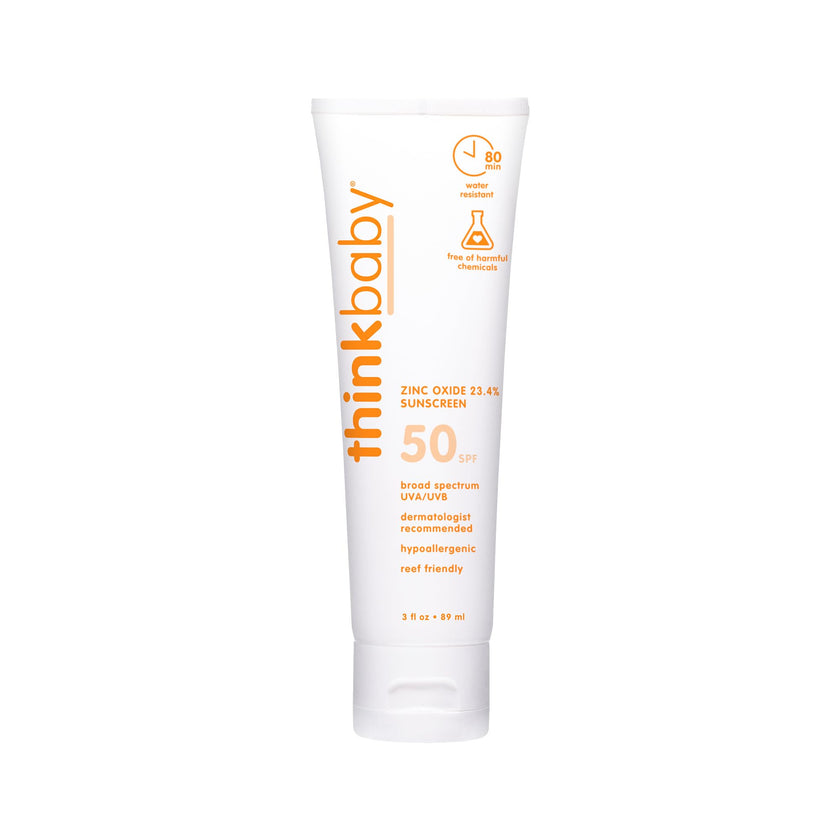 Thinkbaby SPF 50 plus Baby Mineral Sunscreen – Safe, Natural Sunblock for Babies - Water Resistant – Broad Spectrum – Baby Sunscreen Lotion, 3 Oz/89ml 🍁 All In One Marketplace Canada