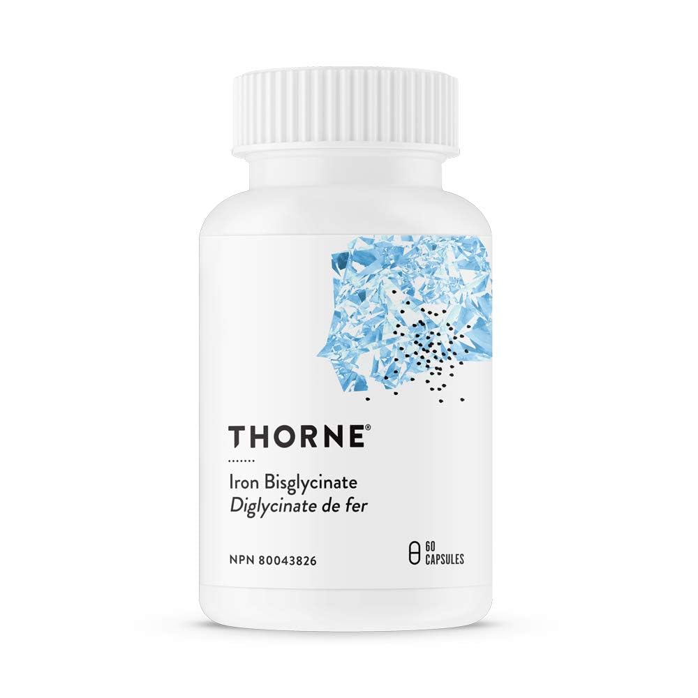 Thorne Iron Bisglycinate - 25 mg Iron Supplement for Enhanced Absorption Without Gastrointestinal Side Effects - 60 Capsules - 60 Servings 🍁 All In One Marketplace Canada