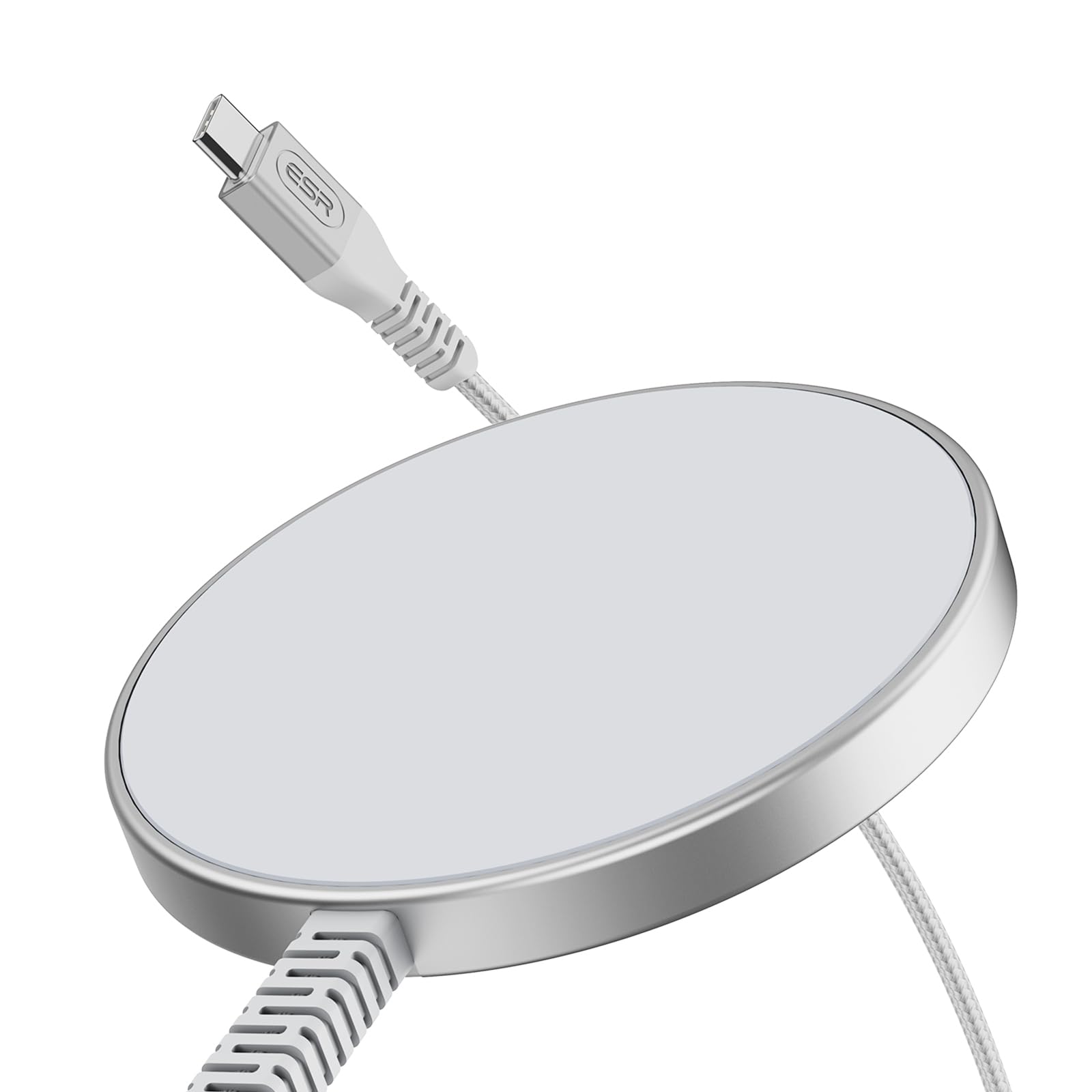 ESR Wireless Charger 15W with MagSafe, Compatible with iPhone 17/16/15/14/13/12 Series, MagSafe Accessories, Strong Magnetic Lock, Durable TPE Cable, 2 Pack, Silver 🍁 All In One Marketplace Canada