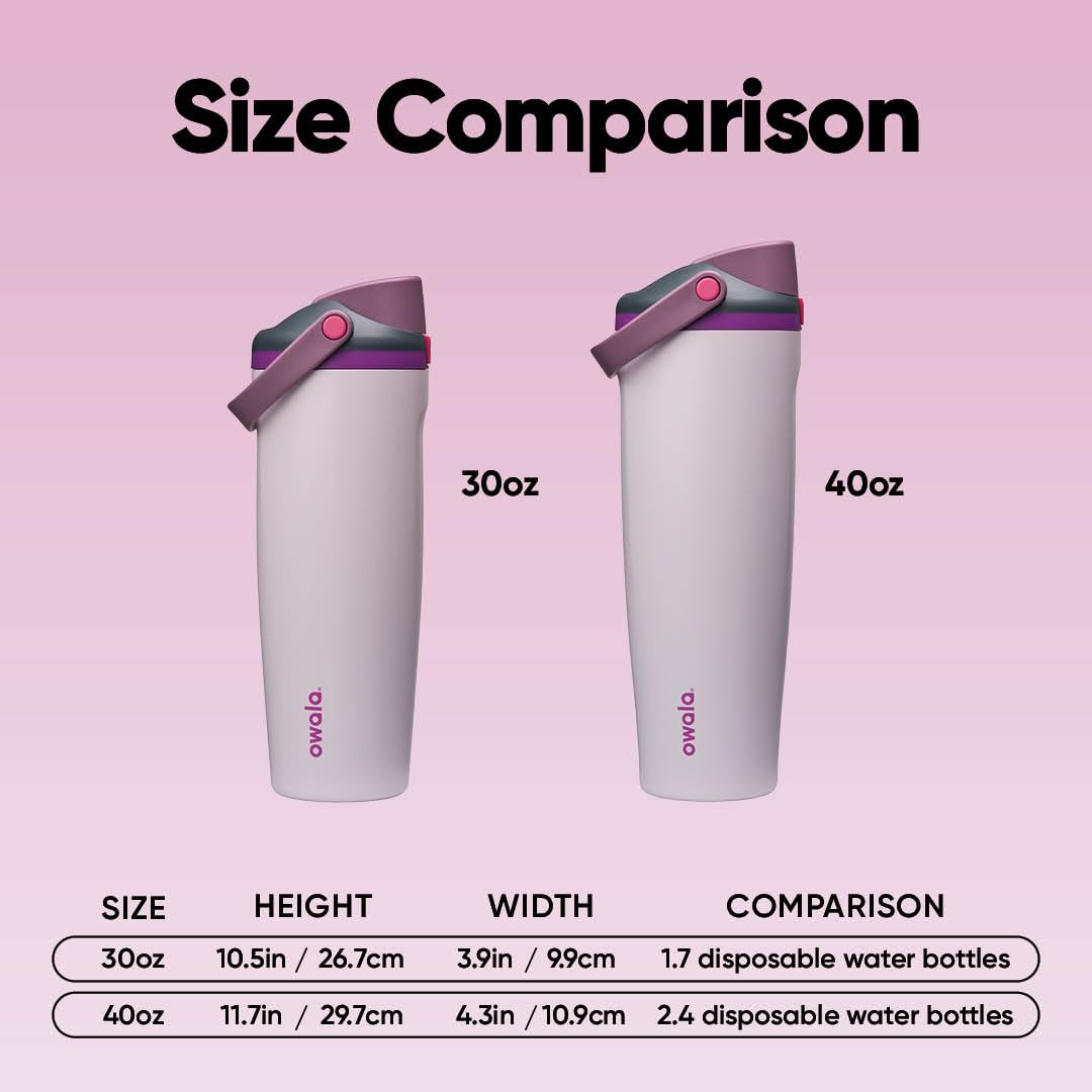 Owala FreeSip Sway Insulated Stainless Steel Water Bottle with Two-Way Spout, Built-In Straw and Bucket Handle, Made for Travel, School, and Sports, 30oz, BPA Free, Leak Proof, Dreamy Field 🍁 All In One Marketplace Canada