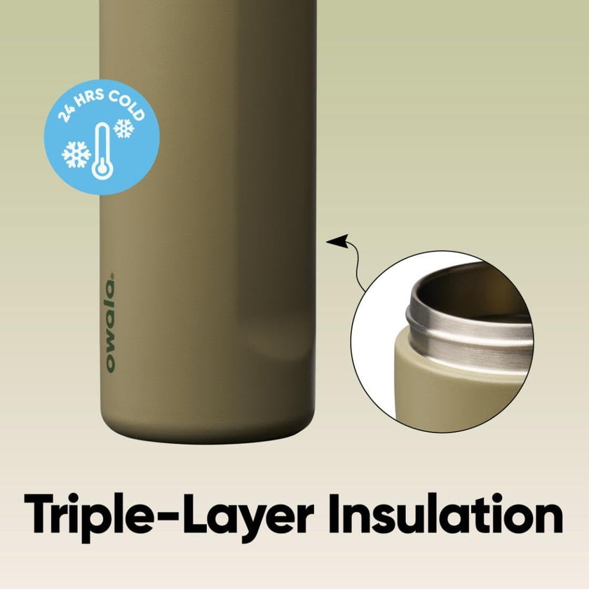 Owala FreeSip Insulated Stainless Steel Water Bottle with Straw, BPA-Free Sports Water Bottle, Great for Travel, 24 Oz, Off Road 🍁 All In One Marketplace Canada