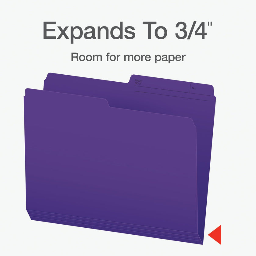 Pendaflex Colour File Folders, 1/2 Cut Tab, Letter, Violet, 100/Box 🍁 All In One Marketplace Canada