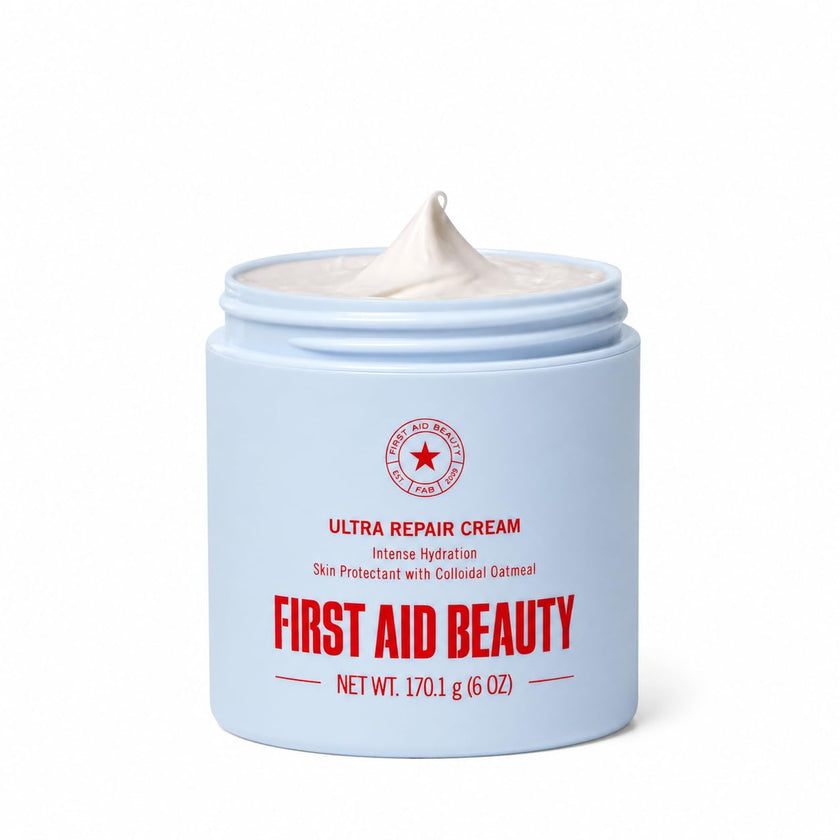First Aid Beauty - Ultra Repair Cream - Intense Hydration Face & Body Moisturizer - Whipped Colloidal Oatmeal Clinically Proven to Strengthen Skin Barrier in 7 Days - Helps Relieve Eczema, 6 oz 🍁 All In One Marketplace Canada