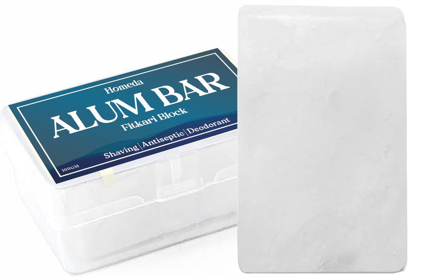 Homeda Alum Block for Shaving, Alum Stone Deodrant for Face (100g), Piedra De Alumbre Natural Bar for Underarm, Fitkari - Allum Rock with Storage Case (1 Piece) 🍁 All In One Marketplace Canada