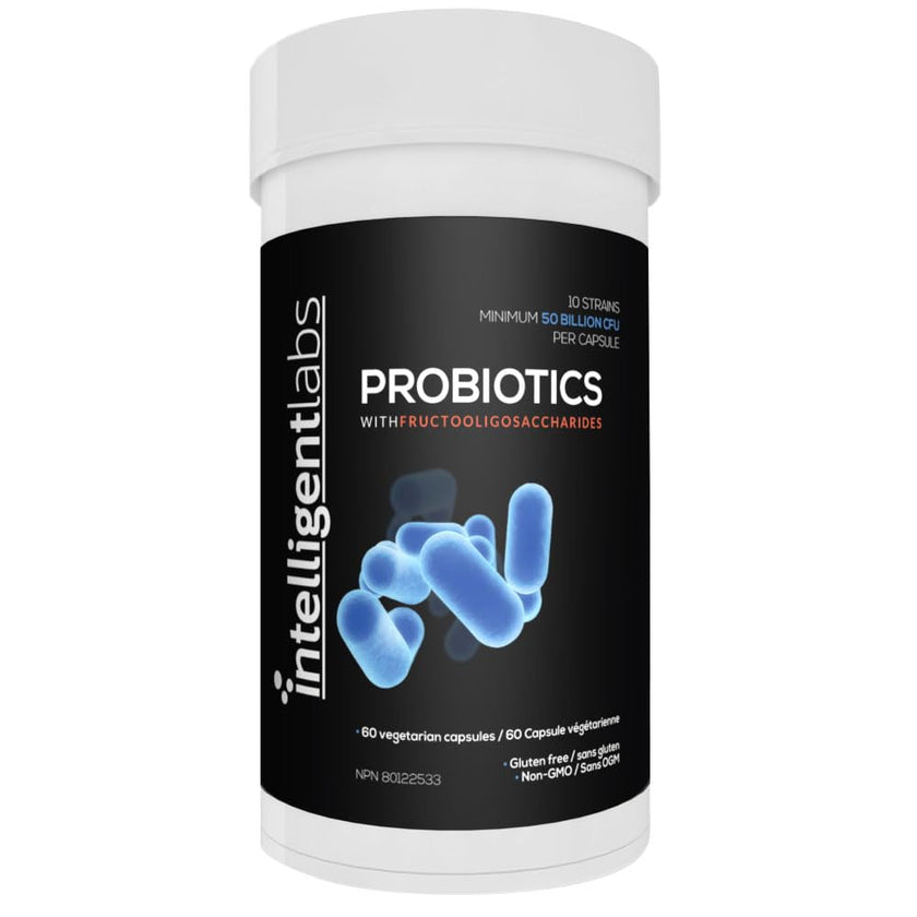 Intelligent Labs 50 Billion CFU Probiotic with Prebiotics - Advanced Gut Health & Immune Support - Acid Resistant, Overfilled for Max Potency - No Refrigeration Needed - 60 Capsules (60-Day Supply) 🍁 All In One Marketplace Canada
