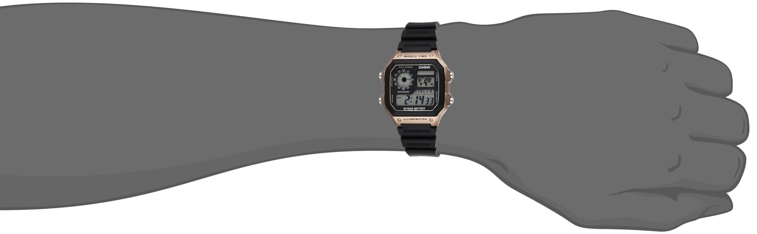 Casio Men's 10-Year Battery Japanese Quartz Watch with Resin Strap, Black, 21 (Model: AE-1200WH-5AVCF) 🍁 All In One Marketplace Canada
