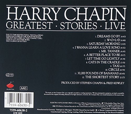 Harry Chapin / Greatest - Stories - Live - CD (Used)