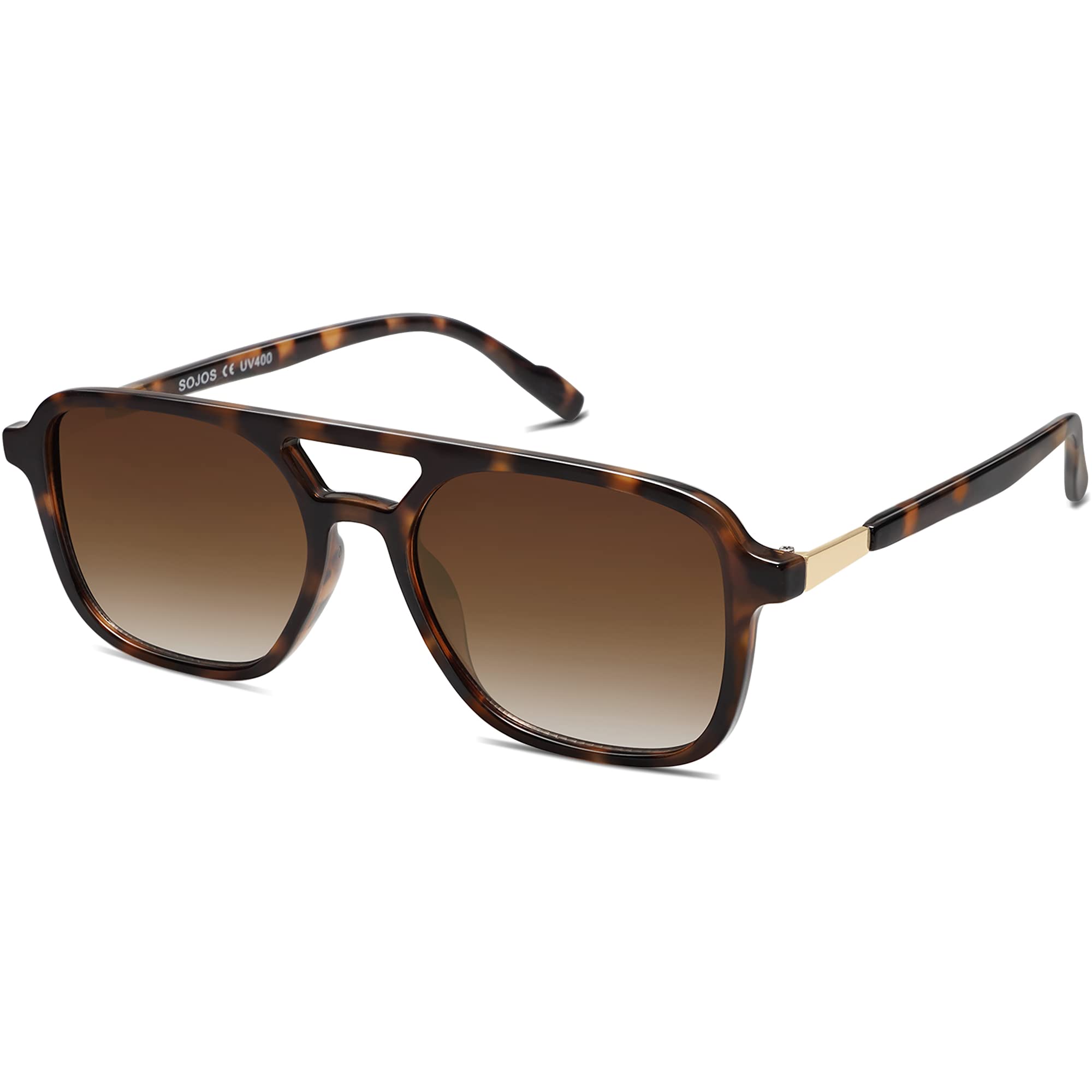 SOJOS Retro Aviator Sunglasses for Women Men,Trendy Rectangle Womens Mens Shades Sun Glasses SJ2202 Tortoise Frame Brown Grading Lens 🍁 All In One Marketplace Canada