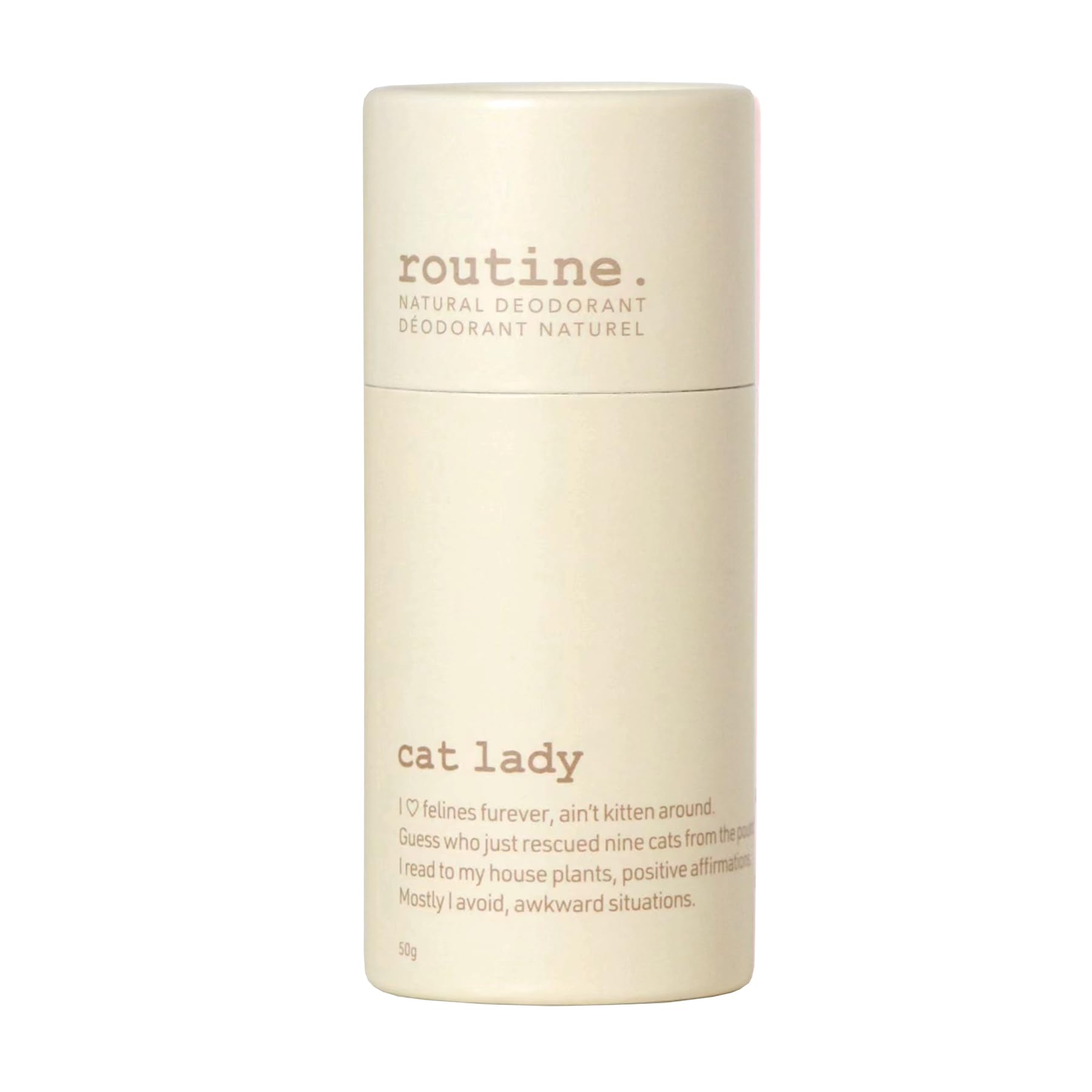 Routine Natural Deodorant|Cat Lady: Coconut, Cocoa, Pineapple & Vanilla|Sensitive Skin Formula, Aluminum Free, Natural Deodorant for Women & Men, Deodorant Stick, 50 grams 🍁 All In One Marketplace Canada