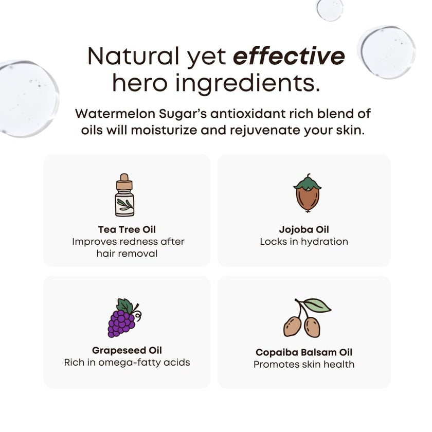 Bushbalm Ingrown Hair Oil - Targets Ingrown Hairs, Razor Bumps and Post Shave Irritation - Soothes and Hydrates Skin, 30 ml - Watermelon Sugar 🍁 All In One Marketplace Canada