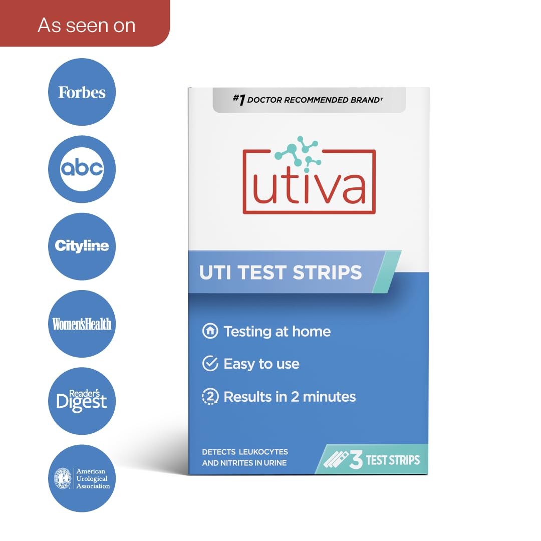 Utiva UTI Test Strips – Home Test Kit for Urinary Tract Infection – Clinically Accurate Results in 2 Minutes – Urine Testing Strips for Women and Men, 3 Individual At Home UTI Tests 🍁 All In One Marketplace Canada