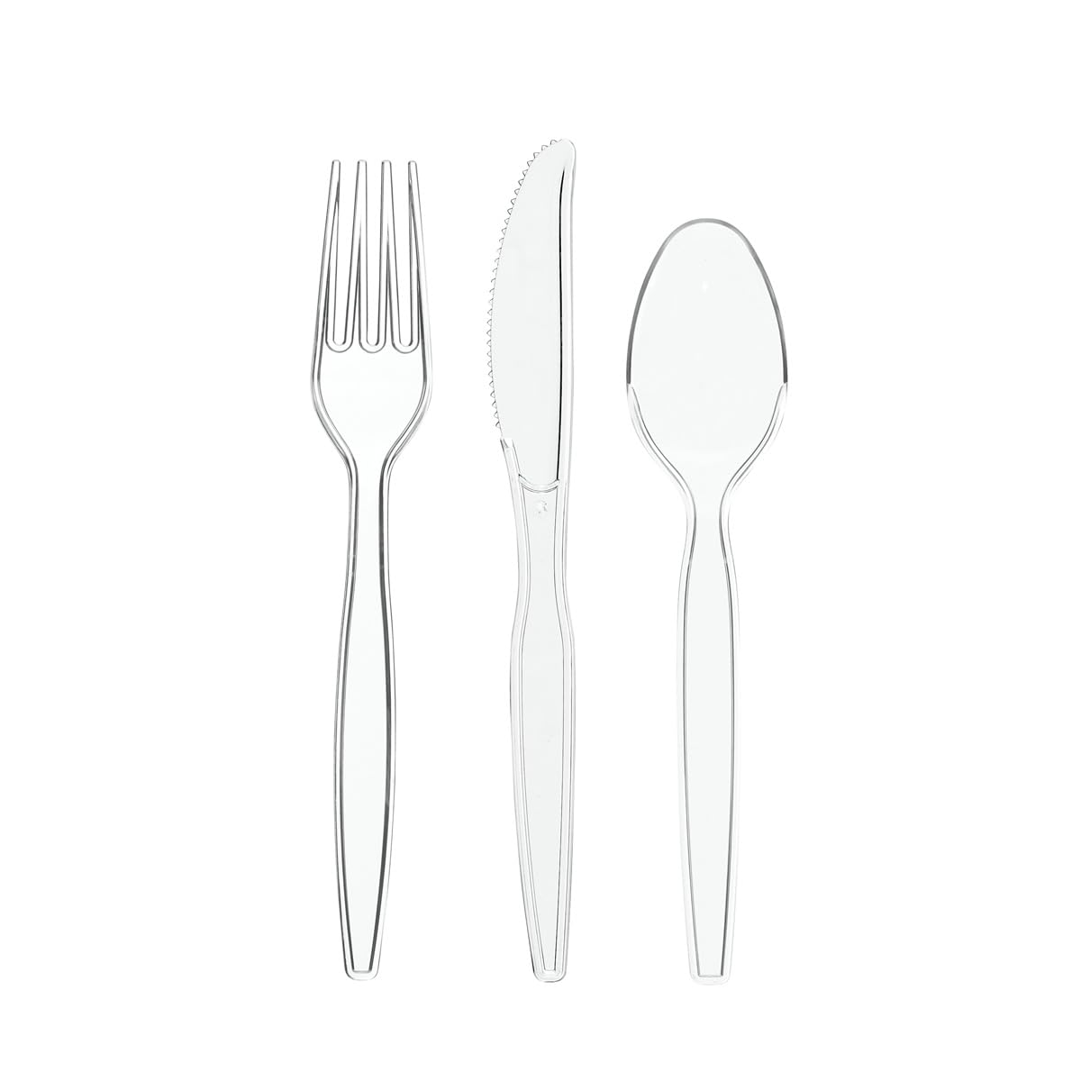 Gusto [360 Combo Pack] Heavy Duty Clear Silverware, Heavyweight Utensils - 180 Forks, 120 Spoons and 60 Knives Cutlery, Reusable, Perfect for Wedding, Parties and Events - Formerly Comfy Package 🍁 All In One Marketplace Canada