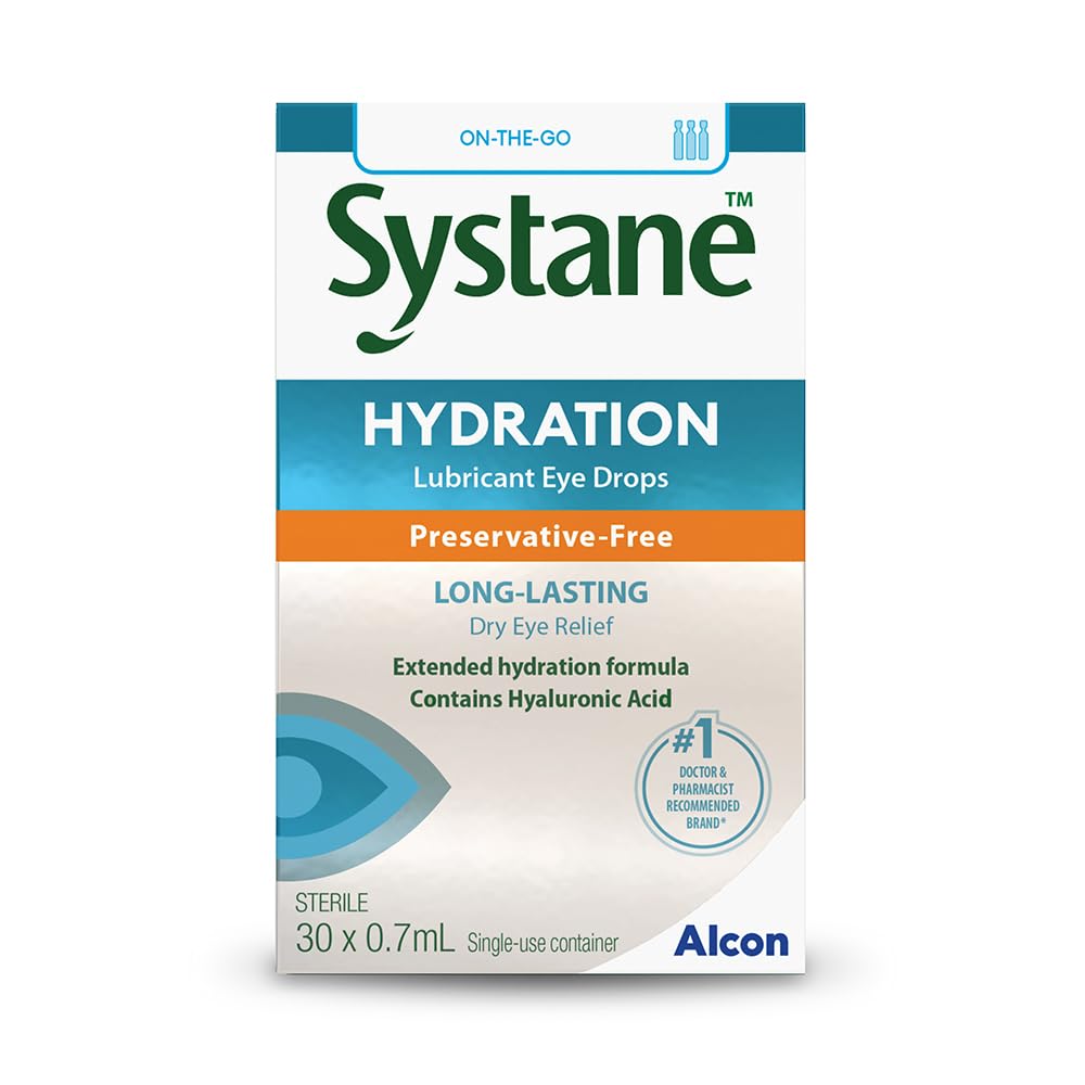 Systane Hydration Preservative-Free Lubricant Eye Drops for Dry Eyes, Long-Lasting Dry Eye Relief Hydrating Eye Drops, Ideal for LASIK or Cataract Patients - 30x0.7mL 🍁 All In One Marketplace Canada
