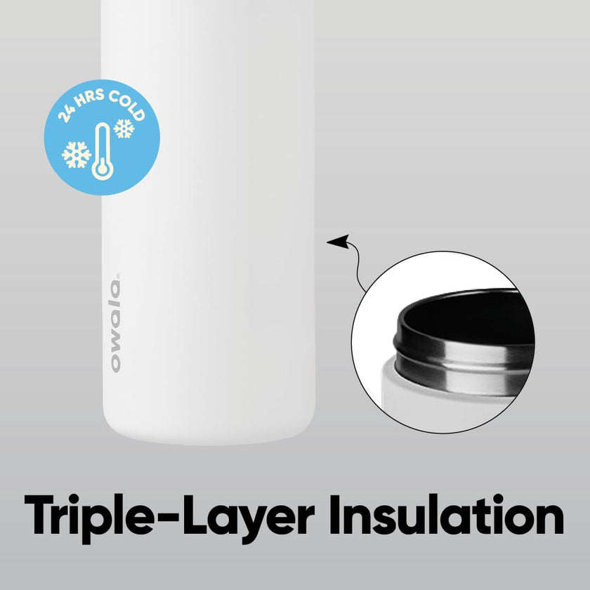 Owala FreeSip Insulated Stainless Steel Water Bottle with Straw, BPA-Free Sports Water Bottle, Great for Travel, 32 Oz, Shy Marshmallow 🍁 All In One Marketplace Canada